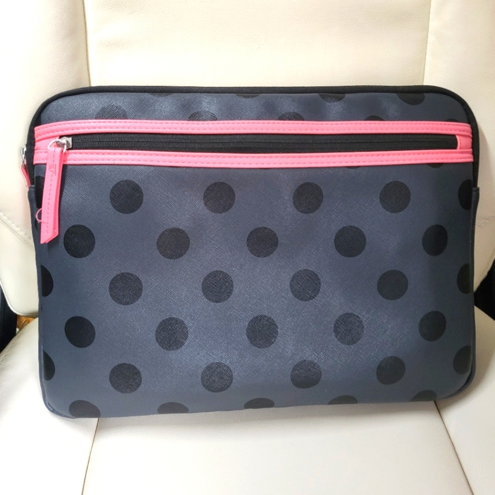 Studio C Polka Dot Zip Up Laptop Pouch